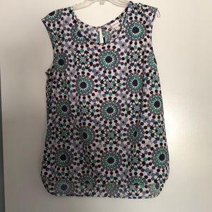 Merona Art Deco sleeveless top, XL